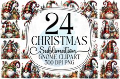 Christmas Gnome Sublimation - Clipart PNG Bundle Product Image 1