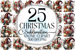 Christmas Gnome Sublimation - Clipart PNG Bundle Product Image 1