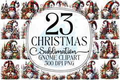 Christmas Gnome Sublimation - Clipart PNG Bundle Product Image 1