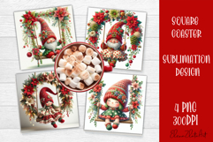 Christmas Gnome Sublimation Coaster Design Product Image 1