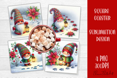 Christmas Gnome Sublimation Coaster Design Product Image 1