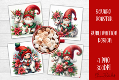 Christmas Gnome Sublimation Coaster Design Product Image 1