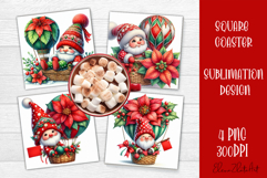 Christmas Gnome Sublimation Coaster Design Product Image 1