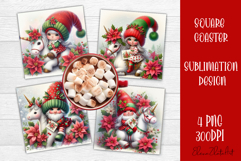 Christmas Gnome Sublimation Coaster Design Product Image 1
