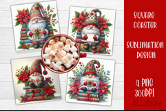Christmas Gnome Sublimation Coaster Design Product Image 1