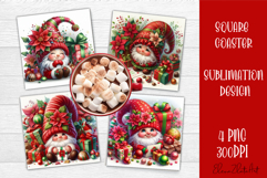 Christmas Gnome Sublimation Coaster Design Product Image 1