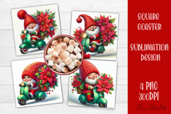 Christmas Gnome Sublimation Coaster Design Product Image 1