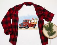 Christmas Gnomes Red Truck Sublimation, Christmas Gnomes PNG Product Image 4
