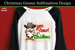 Gnome Sublimation for Christmas, Cowboy Christmas PNG Product Image 1