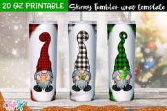 Christmas Sublimation Tumbler | Plaid Gnome Design Product Image 1