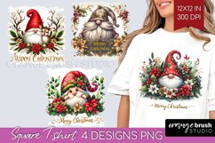 Christmas Gnome Square Tshirt Background - Cute Gnome PNG Product Image 1