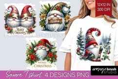 Christmas Gnome Square Tshirt Background - Cute Gnome PNG Product Image 1