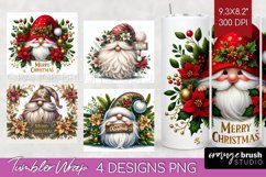 Christmas Gnome Tumbler Wrap - Cute Gnome Tumbler PNG Product Image 1