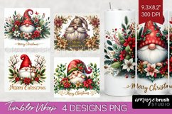 Christmas Gnome Tumbler Wrap - Cute Gnome Tumbler PNG Product Image 1