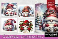 Christmas Gnome Tumbler Wrap - Cute Gnome Tumbler PNG Product Image 1