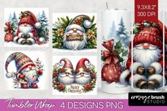 Christmas Gnome Tumbler Wrap - Cute Gnome Tumbler PNG Product Image 1