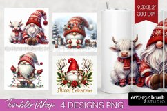 Christmas Gnome Tumbler Wrap - Cute Gnome Tumbler PNG Product Image 1