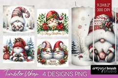 Christmas Gnome Tumbler Wrap - Cute Gnome Tumbler PNG Product Image 1
