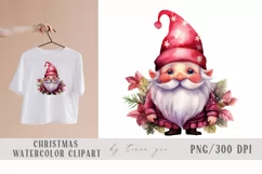 Cute watercolor Christmas gnome pillow sublimations- 3 png Product Image 5