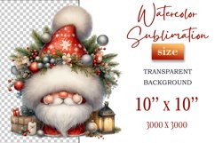 Add holiday magic to your winter projects with this Christmas gnome watercolor clipart! High-resolution PNG with transparent background, perfect for cards, decor, and scrapbooking.