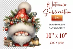 Add holiday magic to your winter projects with this Christmas gnome watercolor clipart! High-resolution PNG with transparent background, perfect for cards, decor, and scrapbooking.