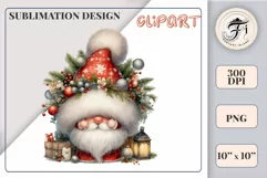 Add holiday magic to your winter projects with this Christmas gnome watercolor clipart! High-resolution PNG with transparent background, perfect for cards, decor, and scrapbooking.