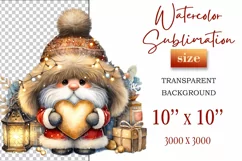 Add holiday magic to your winter projects with this Christmas gnome watercolor clipart! High-resolution PNG with transparent background, perfect for cards, decor, and scrapbooking.