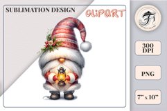 Add holiday magic to your winter projects with this Christmas gnome watercolor clipart! High-resolution PNG with transparent background, perfect for cards, decor, and scrapbooking.