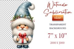 Add holiday magic to your winter projects with this Christmas gnome watercolor clipart! High-resolution PNG with transparent background, perfect for cards, decor, and scrapbooking.