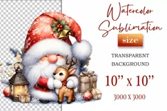 Add holiday magic to your winter projects with this Christmas gnome watercolor clipart! High-resolution PNG with transparent background, perfect for cards, decor, and scrapbooking.