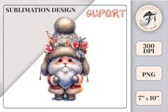 Add holiday magic to your winter projects with this Christmas gnome watercolor clipart! High-resolution PNG with transparent background, perfect for cards, decor, and scrapbooking.
