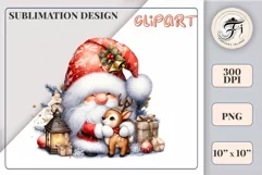 Add holiday magic to your winter projects with this Christmas gnome watercolor clipart! High-resolution PNG with transparent background, perfect for cards, decor, and scrapbooking.
