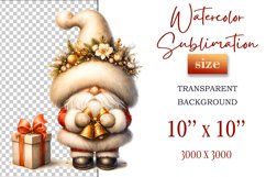 Add holiday magic to your winter projects with this Christmas gnome watercolor clipart! High-resolution PNG with transparent background, perfect for cards, decor, and scrapbooking.
