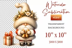 Add holiday magic to your winter projects with this Christmas gnome watercolor clipart! High-resolution PNG with transparent background, perfect for cards, decor, and scrapbooking.