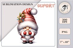 Add holiday magic to your winter projects with this Christmas gnome watercolor clipart! High-resolution PNG with transparent background, perfect for cards, decor, and scrapbooking.