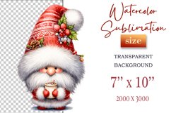 Add holiday magic to your winter projects with this Christmas gnome watercolor clipart! High-resolution PNG with transparent background, perfect for cards, decor, and scrapbooking.