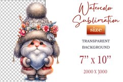 Add holiday magic to your winter projects with this Christmas gnome watercolor clipart! High-resolution PNG with transparent background, perfect for cards, decor, and scrapbooking.