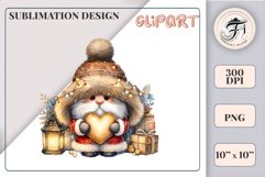 Add holiday magic to your winter projects with this Christmas gnome watercolor clipart! High-resolution PNG with transparent background, perfect for cards, decor, and scrapbooking.