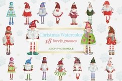Watercolor Christmas Illustration Cute Gnome Clipart Bundle Product Image 1