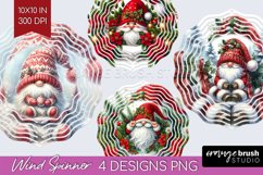 Christmas Gnome Wind Spinner Sublimation PNG - Cute Gnome Product Image 1