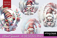 Christmas Gnome Wind Spinner Sublimation PNG - Cute Gnome Product Image 1