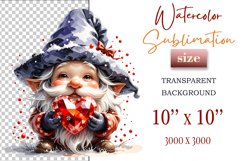 Add holiday magic to your winter projects with this Christmas gnome watercolor clipart! High-resolution PNG with transparent background, perfect for cards, decor, and scrapbooking.