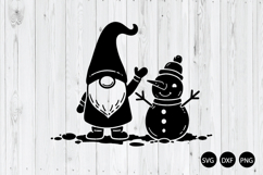 Christmas Gnome With Snowman SVG, Christmas SVG Product Image 1