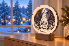 Christmas Gnomes LED Lamp SVG - 3 mm Laser Cut Product Image 2