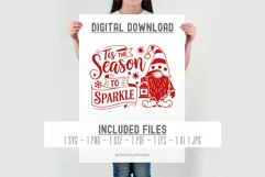 Tis the Season to Sparkle SVG | Funny Christmas Gnome SVG Product Image 2