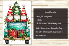 Christmas Gnomes Garden Flag, Sublimation Gnome in Truck, d1 Product Image 2