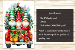 Christmas Gnomes Garden Flag, Sublimation Gnome in Truck, d3 Product Image 2