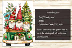 Christmas Gnomes Garden Flag, Sublimation Gnome in Truck, d5 Product Image 2