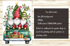 Christmas Gnomes Garden Flag, Sublimation Gnome in Truck, d7 Product Image 2