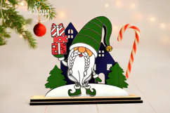 Christmas Gnome with Gifts - Wooden Holiday Figurine Product Image 1